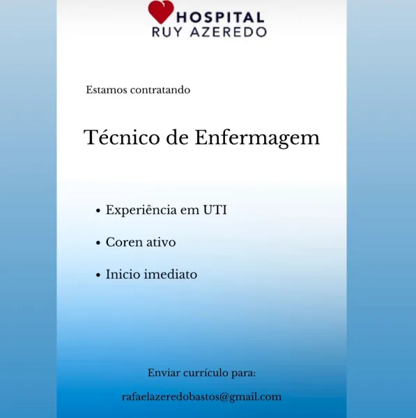 Prospitar
! RUY AZEREDO

Estamos contratando

Técnico de Enfermagem

e Experiéncia em UTI
¢ Coren ativo

e Inicio imediato Prospitat
RUY AZEREDO

Estamos contratando

Técnico de Enfermagem

e Experiéncia em UTI
e Coren ativo

e Inicio imediato HOSPITAL
RUY AZEREDO

Estamos contratando

Técnico de Enfermagem

e Experiéncia em UTI
¢ Coren ativo

e Inicio imediato Prospitat
RUY AZEREDO

Estamos contratando

Técnico de Enfermagem

e Experiéncia em UTI
¢ Coren ativo

e Inicio imediato Prospitar
RUY AZEREDO

 

Estamos contratando

Técnico de Enfermagem

e Experiéncia em UTI

e Coren ativo

e Inicio imediato Prospitar
RUY AZEREDO

Estamos contratando

Técnico de Enfermagem

e Experiéncia em UTI
¢ Coren ativo

e Inicio imediato HOSPITAL
RUY AZEREDO

Estamos contratando

Técnico de Enfermagem

e Experiéncia em UTI

e Coren ativo Prospitar
RUY AZEREDO

Estamos contratando

Técnico de Enfermagem

e Experiéncia em UTI

¢ Coren ativo

e Inicio imediato V HOSPITAL
RUY AZEREDO

Estamos contratand...