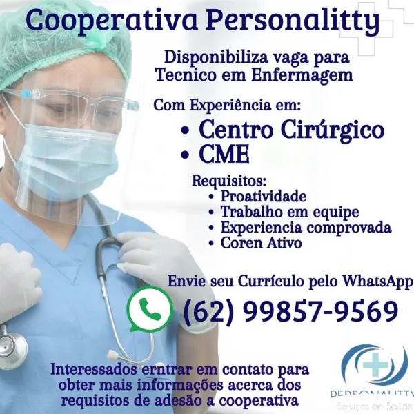 Disponibiliza vaga para
Tecnico em Enfermagem

= = Com Experiéncia em:
¢ Centro Cirdrgico
e CME

Requisitos:
¢ Proatividade
¢ Trabalho em equipe
¢ Experiencia comprovada
e Coren Ativo

 

seu Curriculo pelo WhatsApp

92) 99857-9569
contato para SS

DENCAAIALITTY

cooperativa ea _Cooperativa Personalitty
ast oe ’ Disponibiliza vaga para
4 a . Tecnico em Enfermagem
si) <

Com Experiéncia em:

e Centro Cirtrgico
e CME

4.

; Requisitos:
y } 5 ¢ Proatividade
Sua ° Trabalho em equipe
y e Experiencia comprovada
¢ Coren Ativo
pe:

Envie seu Curriculo pelo WhatsApp

‘ (62) 99857-9569
é . Interessados enn P a contato area G yy

 
 
     

 
 

obter mais info s§ acerca
20 & cooperativa

DENCAAIALITTY Eooperativa Personalitty

jee

   
  
    
   
  
 
 
  

Disponibiliza vaga para
Tecnico em Enfermagem

@ Com Experiéncia em:

e Centro Cirdrgico
e CME

Requisitos:
¢ Proatividade
¢ Trabalho em equipe
e Experiencia comprovada
¢ Coren Ativo

u Curriculo pelo WhatsApp

contato para
8 acerca dos
c...