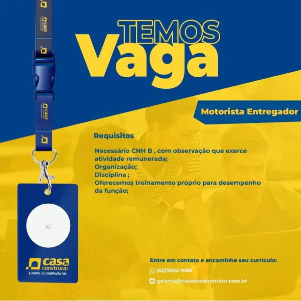 Ce CMa terol

Necessario CNH B , com observagao que exerce
atividade remunerada;

Organizagao;

Disciplina ;

Oferecemos treinamente proprio para desempenho
da fungao;

Requisitos

ry casa Entre em contato e encaminhe seu curriculo:
Cy Celie en nrg

Cem Cie M aictrl ely

Requisitos

Necessario CNH B , com observacdo que exerce
atividade remunerada;

Organiza¢ao;

Disciplina ;

Oferecemos treinamento proprio para desempenho
da fungao;

1a | casa Entre em contato e encaminhe seu curriculo:
s Col ively

Cee ted tM adele log

Necessario CNH B, com observagao que exerce
atividade remunerada;

Organizacao;

Disciplina ;

Oferecemos treinamento’ proprio para desempenho
da fung¢ao;

Requisitos

Fy casa Entre em contato e encaminhe seu curriculo:
s construtor

Cmte Cit Maite g

Requisitos

Necessdrio CNH B , com observacao que exerce
atividade remunerada;

Organiza¢ao;

Disciplina ;

Oferecemos treinamento proprio para desempenho
da fungao;

Fy casa Entre em contato e encaminhe seu curriculo...