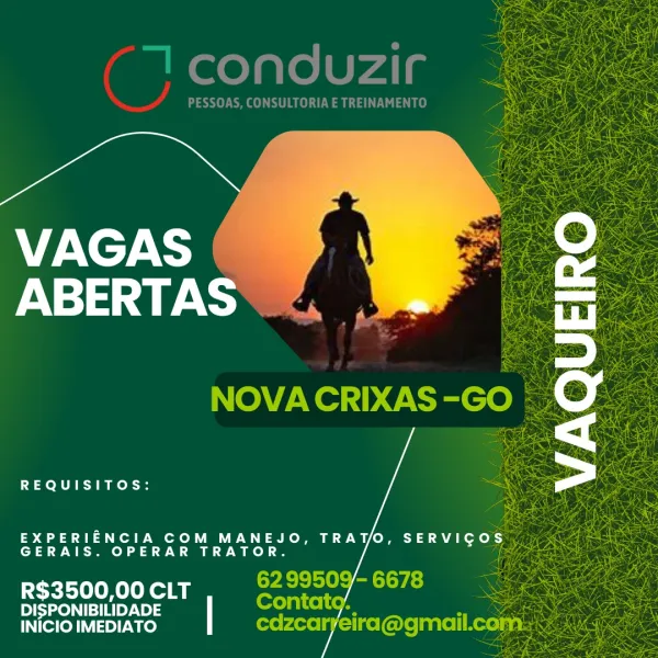 a,

VAGAS
ABERTAS

 

REQUISITOS:

EXPERIENCIA COM MANEJO, TRAT1/O, SERVIGOS
GERAIS. OPERAR TRATOR.

R$3500,00 CLT ane
DES Ze ETAL | Sridbbesehny |
INICIO IMEDIATO cdz vi “1 ConduZir

Sse wae UR aay

REQUISITOS:

EXPERIENCIA COM MANEJO, TRAT1/O, SERVIGO
GERAIS. OPERAR TRATOR.

DISPONIBILIDADE | poral ie ls
INICIO IMEDIATO a,

VAGAS
ABERTAS

 

REQUISITOS:

EXPERIENCIA COM MANEJO, TRA1/O, SERVIGOS
GERAIS. OPERAR TRATOR.

R$3500,00 CLT -
DISPONIBILIDADE | Tea
INICIO IMEDIATO ) “1 conduzir

PESSOAS, CONSULTORIA E TREINAMENTO

REQUISITOS:

EXPERIENCIA COM MANEJO, TRATO, SERVIGOS
GERAIS. OPERAR TRATOR.

Contatg.
Oar tral | cdzcar sore a,

VAGAS
ABERTAS

 

REQUISITOS:

EXPERIENCIA COM MANEJO, TRA1/O, SERVIGOS
GERAIS. OPERAR TRATOR.

R$3500,00 CLT
DISPONIBILIDADE | y
INICIO IMEDIATO ] “1 conduzir

PESSOAS, CONSULTORIA E TREINAMENTO

REQUISITOS:

EXPERIENCIA COM MANEJO, TRATO, a eae)
GERAIS. OPERAR TRATOR. :

DISPONIBILIDADE | porn a So .
INICIO IMEDIATO cdzcaryeira@gmail. ——-~

VAGAS _—
A...