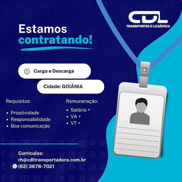 CooL

potest array

Estamos

Cidade: GOIANIA

  

Steven er sted Ipc gtcurster
eRe ’ _
Beene aes

Oana ies

Pe etecelu fetal)

emir rs
ireted ar UR elie eg
@ (62) 3678-7021 Estamos

Creda eels (ey
ne

® Cargae Descarga
Cidade: GOIANIA

Requisitos: ete
Bree es
ee sees ON

aA es

Pesto Netiteels-1)

etait
Bere eee gees
CX iyi eral =)5

Posse sare

Estamos

Cidade: GOIANIA.

  

Eee Rn ete
Pearce 7 oe
Seer eee nec

ava

See eeutierety

femtet Crs
Greve aun nae eg
PON eLr erie) Estamos

contratand
ee

© Cargae Descarga
Cidade: GOIANIA

 

Requisitos: eater
Beenie : aoe
See van

acre Reuuteel-1)

Curriculos:
rere tee hac Rung
Nera ere cer =)5

pore ts ree’

Estamos

Cidade: GOIANIA

  

Ertae Mes tors furry Tey
Sea eca 7 ore
aoe DCS i

aes

Cero Roolu etl)

emt Crs
Geter US ee eng
POC Eo) Estamos

contratand
a

© Cargae Descarga
Cidade: GOIANIA

 

Requisitos: Gente
Bree Poe
Oe ee alg

nas

Passer Rerminecl 1)

etre
rh@cdltransportadora.com.br
@ (62) 3678-7021 <=5

Peet sey

Estamos

@ C...