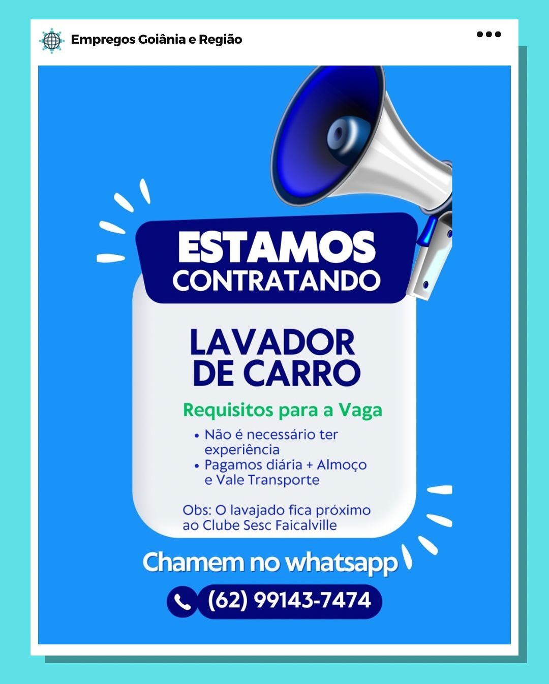 - Empregos Goiania e Regiao

CONTRATANDO
LAVADOR

DE CARRO

Requisitos para a Vaga

e Nao é necessario ter
experiéncia

e Pagamos diaria + Almoco
e Vale Transporte

Obs: O lavajado fica préximo
ao Clube Sesc Faicalville

ere nah irish) bs
\ (62) 99143-7474 & Empregos Goiania e Regiao

we
by

=  ESTAMOS

CONTRATANDO
LAVADOR

DE CARRO

Requisitos para a Vaga

+ Nao é necessario ter
experiéncia

« Pagamos diaria + Almoco
e Vale Transporte

Obs: O lavajado fica proximo
ao Clube Sesc Faicalville

eres nish viaicleeh) ~
aL o7. ca Empregos Goiania e Regiao

CONTRATANDO
LAVADOR

DE CARRO

Requisitos para a Vaga

« Nao é necessario ter
experiéncia

e Pagamos diaria + Almoco
e Vale Transporte

Obs: O lavajado fica proximo
ao Clube Sesc Faicalville

Chamem no whatsapp \ »
NERS & Empregos Goiania e Regiao

we
by

CONTRATANDO

LAVADOR
DE CARRO

Requisitos para a Vaga

« Nao é necessario ter
experiéncia

« Pagamos diaria + Almoco
e Vale Transporte

Obs: O lavajado fica proximo
ao Clube Sesc Faicalville

Chamem no whatsapp \ ~
ACR a so. gS Empregos Goiania e Regiao

ee Ve

CONTRATANDO
LAVADOR

DE CARRO

Requisitos para a Vaga

e Nao é necessario ter
experiéncia

e Pagamos diaria + Almocgo
e Vale Transporte

Obs: O lavajado fica proximo
ao Clube Sesc Faicalville

Chamem no whatsapp \ he
NCHS & Empregos Goiania e Regiao

~
bn

=, ESTAMOS

CONTRATANDO

LAVADOR
DE CARRO

Requisitos para a Vaga

« Nao é necessario ter
experiéncia

« Pagamos diaria + Almoco
e Vale Transporte

Obs: O lavajado fica proximo
ao Clube Sesc Faicalville

a neisenibaeh iaicleen) .
Eee Lo. ce Empregos Goiania e Regiao

A

~~ —
~

—- ESTAMOS

CONTRATANDO

LAVADOR
DE CARRO

Requisitos para a Vaga

e Nao é necessario ter
experiéncia

e Pagamos diaria + Almoco
e Vale Transporte

Obs: O lavajado fica proximo
ao Clube Sesc Faicalville

Chamem no i aelceleyoh hs
\ (62) 99143-7474 S Empregos Goiania e Regido

= ares

CONTRATANDO

LAVADOR
DE CARRO

Requisitos para a Vaga

« Nao é necessario ter
experiéncia

« Pagamos diaria + Almoco
e Vale Transporte

Obs: O lavajado fica proximo
ao Clube Sesc Faicalville

Chamem no whatsapp \ ~
Reese. & Empregos Goiania e Regiao

«\ 4
~=

me 1 eL)

CONTRATANDO

LAVADOR
DE CARRO

Requisitos para a Vaga

e Nao é necessario ter
experiéncia

« Pagamos diaria + Almoco
e Vale Transporte

Obs: O lavajado fica proximo
ao Clube Sesc Faicalville

Chamem no Maier) sob) hs
\ (62) 99143-7474 &). Empregos Goiania e Regiao

=, ESTAMOS

CONTRATANDO

LAVADOR
DE CARRO

Requisitos para a Vaga

« Nao é necessario ter
experiéncia

« Pagamos diaria + Almoco
e Vale Transporte

Obs: O lavajado fica proximo
ao Clube Sesc Faicalville

Chamem no whatsapp \ ~
ease.