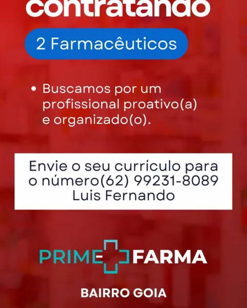 COMtratanaod

2 Farmacéuticos

e Buscamos por um
orofissional proativo(a)
e organizado(o).

Envie o seu Curriculo para
o nuMero(62) 99231-8089

Luis Fernando

 

- FARMA

BAIRRO GOIA COMtrdatlanaod

2 Farmacéuticos

e Buscamos por um
profissional proativo(a)
e organizado(o).

Envie o seu Curriculo para
Oo numero(62) 99231-8089

Luis Fernando

 

mM
- |JFARMA

BAIRRO GOIA COMtUratanaod

2 Farmacéuticos

e Buscamos por um
orofissional proativo(a)
e organizado(o).

Envie o seu Curriculo para
oO numero(62) 99231-8089

Luis Fernando

 

- FARMA

BAIRRO GOIA COMtratanaod

2 Farmacéuticos

e Buscamos por um
profissional proativo(a)
e organizado(o).

Envie o seu Curriculo para
Oo numero(62) 99231-8089

Luis Fernando

 

mM
- |JFARMA

BAIRRO GOIA COMtratanaod

2 Farmacéuticos

e Buscamos por um
orofissional proativo(a)
e organizado(o).

Envie o seu Curriculo para
Oo numero(62) 99231-8089

Luis Fernando

 

- FARMA

BAIRRO GOIA COMtratanaod

2 Farmacéuticos

e Buscamos por um
profissional pro...