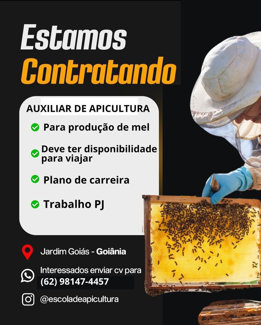 AUXILIAR DE APICULTURA

@ Para produgcao de mel

@ Deve ter disponibilidade
para viajar

@ Plano de carreira

@ Trabalho PJ

   

Jardim Goias - Goiania

© Interessados enviar cv para
(62) 98147-4457

@escoladeapicultura <= Estamos
IT RUT

AUXILIAR DE APICULTURA

 
   
    

©@ Para produgao de mel

® Deve ter disponibilidade
para viajar

© Plano de carreira

® Trabalho P)J

Jardim Goias - Goiania

© Interessados enviar cv para
(62) 98147-4457

@escoladeapicultura AUXILIAR DE APICULTURA

@ Para producao de mel

@ Deve ter disponibilidade
para viajar

@ Plano de carreira

@ Trabalho PJ

   

Jardim Goias - Goiania

© Interessados enviar cv para
(62) 98147-4457

@escoladeapicultura = Estamos
IT RUT

AUXILIAR DE APICULTURA

    
   
 

© Para produgao de mel

@ Deve ter disponibilidade
para viajar

© Plano de carreira

©® Trabalho PJ

Jardim Goias - Goiania

© Interessados enviar cv para
(62) 98147-4457

@escoladeapicultura AUXILIAR DE APICULTURA

@ Para producdo de mel

@ Deve ter disponibilidade
para viajar

© Plano de carreira

@ Trabalho PJ

   

Jardim Goias - Goiania

© Interessados enviar cv para
(62) 98147-4457

@escoladeapicultura — Estamos
iy eR

AUXILIAR DE APICULTURA

 
   
    

©@ Para produgao de mel

® Deve ter disponibilidade
para viajar

@ Plano de carreira

® Trabalho PJ

Jardim Goias - Goiania

© Interessados enviar cv para
(62) 98147-4457

@escoladeapicultura AUT ILUES

AUXILIAR DE APICULTURA

@ Para producdo de mel

@ Deve ter disponibilidade
para viajar

@ Plano de carreira

@ Trabalho PJ

   

Jardim Goias - Goiania

© Interessados enviar cv para
(62) 98147-4457

@escoladeapicultura — Estamos
IT RUT

AUXILIAR DE APICULTURA

    
   
 

©® Para produgao de mel

@ Deve ter disponibilidade
para viajar

@ Plano de carreira

® Trabalho PJ

Jardim Goias - Goiania

© Interessados enviar cv para
(62) 98147-4457

@escoladeapicultura eT UTIL ES

AUXILIAR DE APICULTURA

@ Para producdo de mel

   
   

@ Deve ter disponibilidade
para viajar

@ Plano de carreira

@ Trabalho PJ

Jardim Goias - Goiania

© Interessados enviar cv para
(62) 98147-4457

@escoladeapicultura _
———s Estamos
IT eR

AUXILIAR DE APICULTURA

 
   
    

@ Para produgao de mel

© Deve ter disponibilidade
para viajar

@ Plano de carreira

® Trabalho PJ

Jardim Goias - Goiania

© Interessados enviar cv para
(62) 98147-4457

@escoladeapicultura