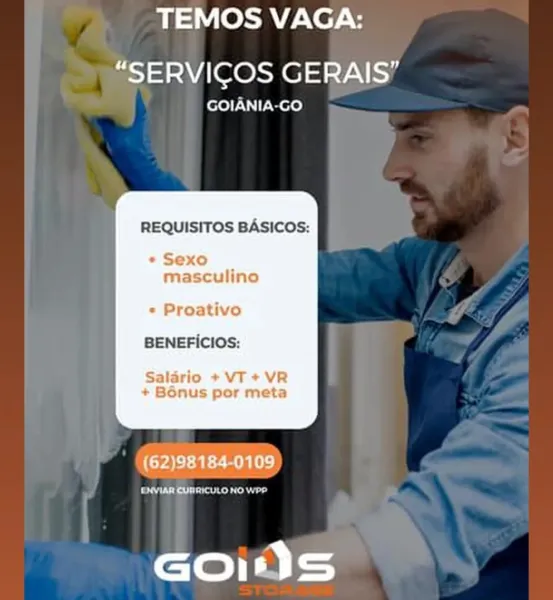 TEMOS VAGA:
“SERVICOS GERAIS’

GOIANIA-GO

REQUISITOS BASICOS:

* Sexo :
masculino

* Proativo

BENEFICIOS:

Salario + VT + VR
+ Bonus por meta

 

(62)98184-0109

ENVIAR CURRICULO NO WPP

Goiws TEMOS VAGA:
#SERVICOS GERAIS’

GOIANIA-GO

REQUISITOS BASICOS:

* Sexo
masculino

« Proativo
BENEFICIOS:

Salario + VT+VR
+ Bonus por meta

 

(62)98184-0109

ENVIAR CURRICULO NO WPP

 

Goids TEMOS VAGA:
“SERVICOS GERAIS”

GOIANIA-GO

REQUISITOS BASICOS:

* Sexo
masculino

* Proativo

BENEFICIOS:

Salario + VT+VR
+ Bénus por meta

 

(62)98184-0109

ENVIAR CURRICULO NO WPP

Goiws TEMOS VAGA:
#SERVICOS GERAIS’

GOIANIA-GO

REQUISITOS BASICOS:

* Sexo
masculino

« Proativo
BENEFICIOS:

Salario + VT + VR
+ Bonus por meta

 

(62)98184-0109

pooh bat Te at Cod eRe

 

Goids TEMOS VAGA:
“SERVICOS GERAIS”

GOIANIA-GO

REQUISITOS BASICOS:

* Sexo
masculino

* Proativo

BENEFICIOS:

Salario + VT + VR
+ Bonus por meta

 

C91} be tht)

ENVIAR CUBRICULO NO WP?

Goiws TEMOS VAGA:
#SERVICOS GERAIS’

GO...
