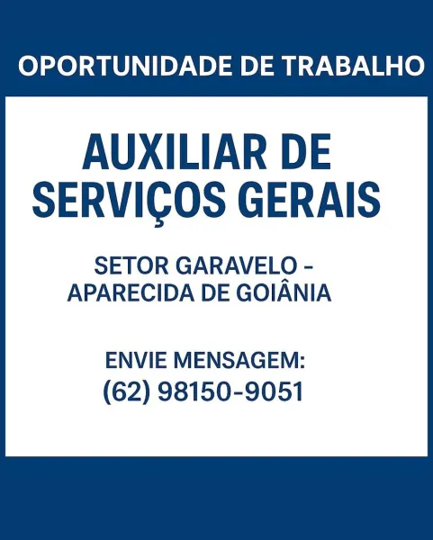 OPORTUNIDADE DE TRABALHO

AUXILIAR DE
SERVIGOS GERAIS

SETOR GARAVELO -

APARECIDA DE GOIANIA

ENVIE MENSAGEM:
(62) 98150-9051 OPORTUNIDADE DE TRABALHO

AUXILIAR DE
SERVICOS GERAIS

SETOR GARAVELO -

APARECIDA DE GOIANIA

ENVIE MENSAGEM:
(62) 98150-9051 OPORTUNIDADE DE TRABALHO

AUXILIAR DE
SERVIGOS GERAIS

SETOR GARAVELO -

APARECIDA DE GOIANIA

ENVIE MENSAGEM:
(62) 98150-9051 OPORTUNIDADE DE TRABALHO

AUXILIAR DE
SERVIGOS GERAIS

SETOR GARAVELO -

APARECIDA DE GOIANIA

ENVIE MENSAGEM:
(62) 98150-9051 OPORTUNIDADE DE TRABALHO

AUXILIAR DE
SERVIGOS GERAIS

SETOR GARAVELO -

APARECIDA DE GOIANIA

ENVIE MENSAGEM:
(62) 98150-9051 OPORTUNIDADE DE TRABALHO

AUXILIAR DE
SERVICOS GERAIS

SETOR GARAVELO -

APARECIDA DE GOIANIA

ENVIE MENSAGEM:
(62) 98150-9051 OPORTUNIDADE DE TRABALHO

AUXILIAR DE
SERVICOS GERAIS

SETOR GARAVELO -

APARECIDA DE GOIANIA

ENVIE MENSAGEM:
(62) 98150-9051 OPORTUNIDADE DE TRABALHO

AUXILIAR DE
SERVICOS GERAIS

SETOR GARAVELO -

APARECIDA DE GOIANIA

ENVIE MENSAGE...